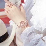 Gosasa Luxury Unisex Crystal Diamond Watches Quartz Digital Calendar Rose Gold Silver Stainless Steel Watch - Image 6